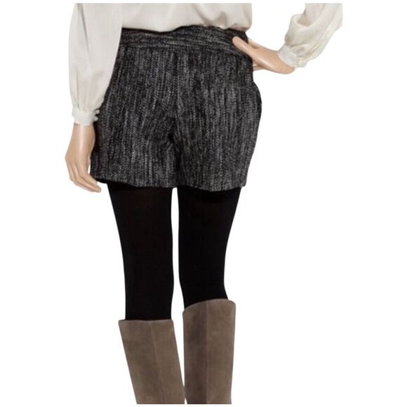 Milly of New York Tweed Pleated Shorts Black Size 2 - Picture 2 of 12